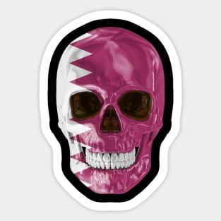 Qatar Flag Skull - Gift for Qatarian With Roots From Qatar Sticker